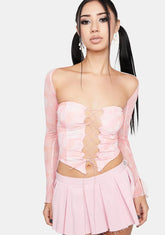Peach Say Pretty Please Corset Top