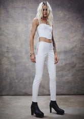 Filter Faux Leather Lace Up Trousers