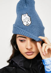 Blue Lord Nermal Ribbed Beanie