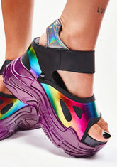 Rainbow Watch Me Glow Platform Sandals