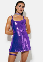 Watch Me Glow Metallic Mini Dress