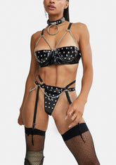 Excite Me Vinyl Lingerie Set