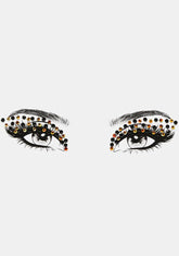 Tiered Orange & Black Rhinestone Face Gems