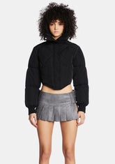 Escape From Reality Crop Puffer Jacket