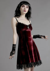 Wine Blind Faith Velvet Dress