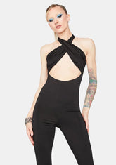 Euphoric Dreamer Halter Cutout Skinny Jumpsuit