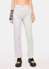 Vibe Mixed Check Jeans