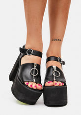 Dark Truth Be Told Platform Sandals