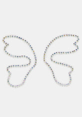 Iridescent Silver Butterfly Rhinestone Face Gems
