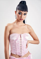 Sweet Disco Royale Satin Corset Top