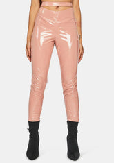 Peach Magnetic Matrix Vinyl Pants