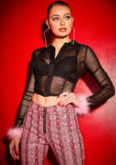 Will U Won't U Marabou Mesh Top