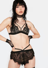 Street Lace Strappy Lingerie Set