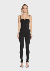 Black Glitter Sweetheart Catsuit