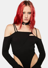 Dark Spice Asymmetric Hollow Out Bodysuit
