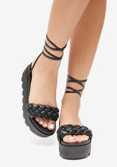 Risk Taker Platform Wrap Sandals