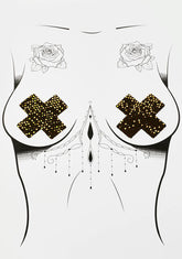 DK X Neva Nude Holo Mesh Cross Pasties