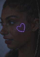 Purple LED Heart Face Jewelry