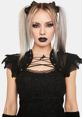 Camazotz Bat Wing Effect Bolero Lace Up Top