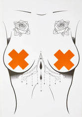 Neon Orange Cross Pasties