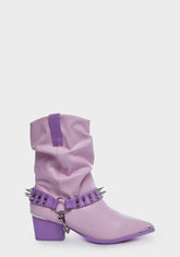 Pink Death Proof Lo Spike Cowboy Boots