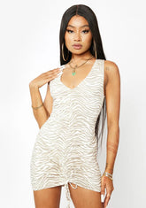 Tonal Zebra Dilada Mini Dress