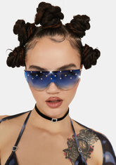 Cobalt Shine On Me Rhinestone Sunglasses