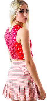 Stripe Rite Peplum Skirt