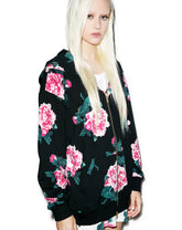 8Bit Floral Hoodie - Black