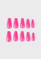 Pinker Than Pink Coffin Shaped False Nails