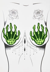 Neon Skeleton Hand Pasties