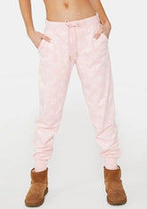 Whisper Pink Embossed Velour Pants