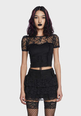 Don't Feel Lonely Ribbed Crop Top