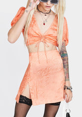 Shenka Zebra Satin Skirt