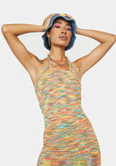 Tangy Sweet Scene Halter Dress