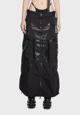 Techno Long Skirt With Tactical String Panty