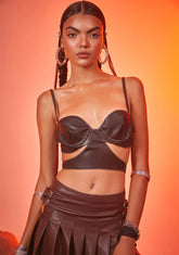 Outlaws Only Vegan Leather Cutout Bra Top