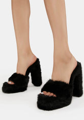 Coconut Faux Fur Heels