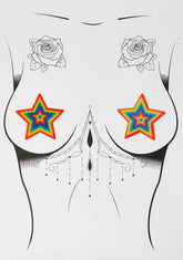 Velvet Rainbow Star Nipple Pasties