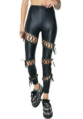 Rebellion Matte Lace-Up Leggings