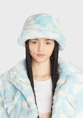 Dick Dollar Monogram Faux Fur Bucket Hat