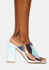 Chrome Stellar Attitude Iridescent Mules