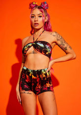 Stay Vibrant Halter Bra And Shorts Set