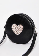 Pink Fur Heart Vinyl Bag