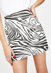 Zebra A-Line Mini Skirt