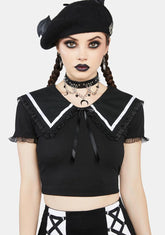 Too Clingy Collared Crop Top