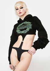 Green Airbrush Techno Hoodie Bodysuit