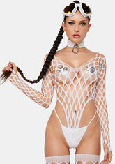 So Alluring Fishnet Bodysuit & Stockings Set