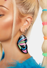 Neon Fairy Butterfly Earrings