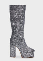 Silver Bourdeau Platform Boots